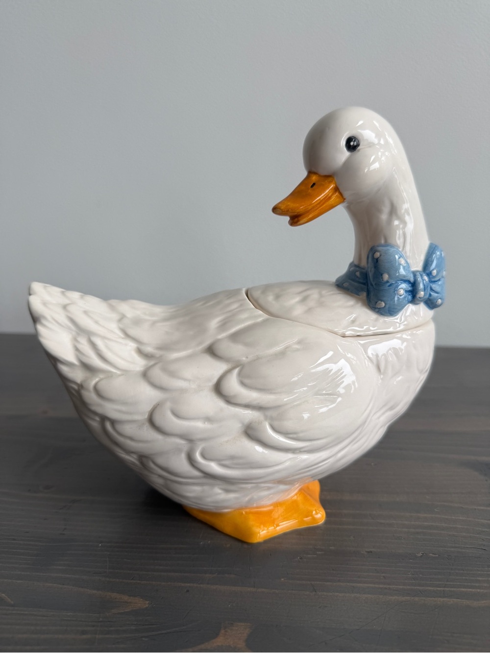 Vintage ceramic goose cookie jar